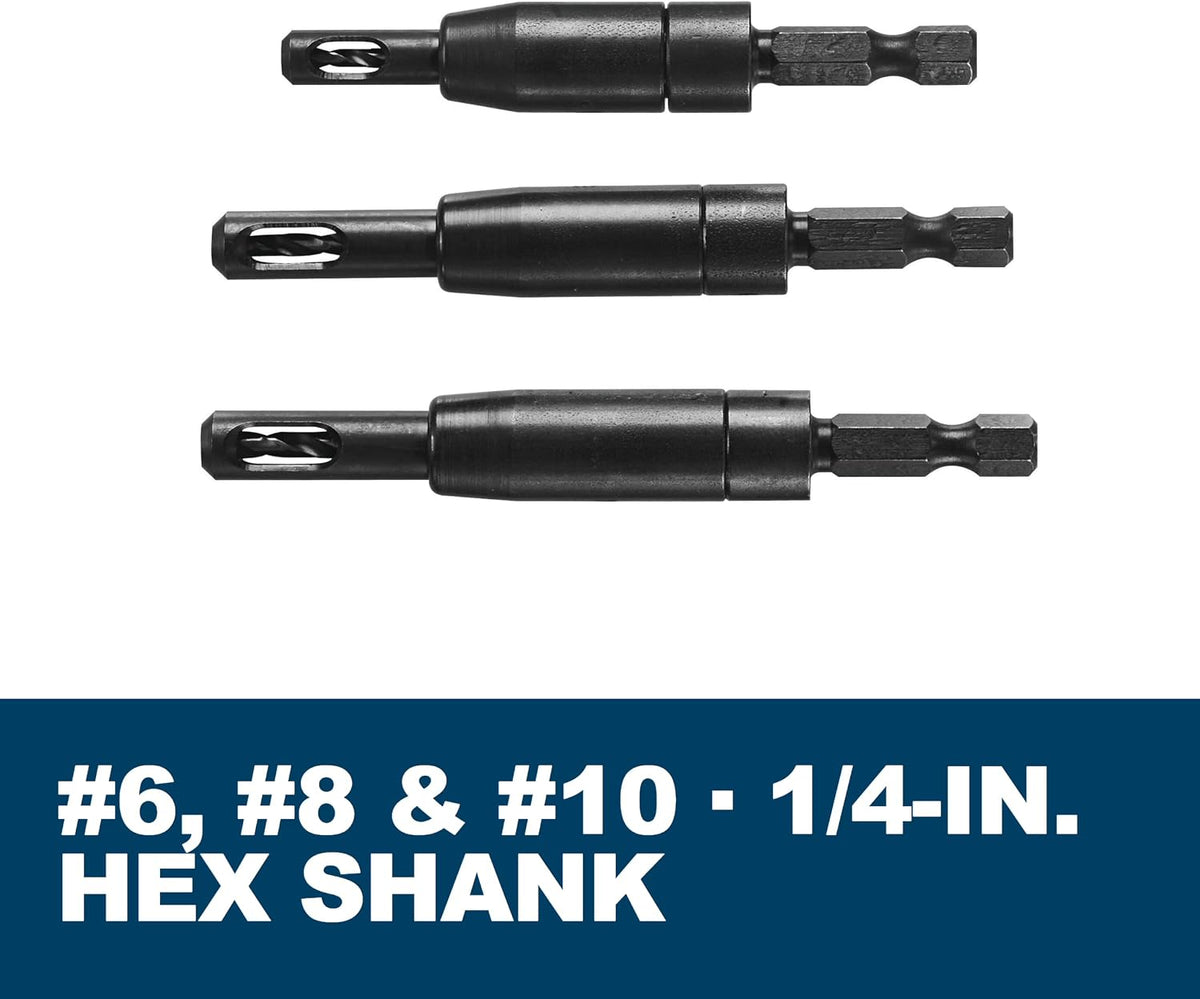 Bosch CC2430 Clic-Change 1/4in Self-Centering Drill Bit Set (3 Piece)