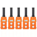 5Pcs Rainproof Crane Push Button Switch, COB61-UP-DOWN Crane Pendant Control Station Push Button Switch with Rubber Cable Barrel