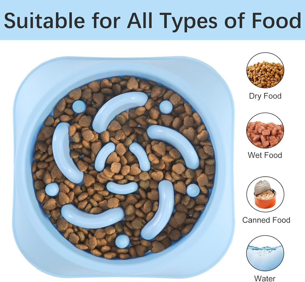 Slow Feeder Dog Bowls 2PCS, Anti-Choking Puzzle Dog Food Bowls, Anti-Slip Interactive Feeding Slow Down Eating, Bloat