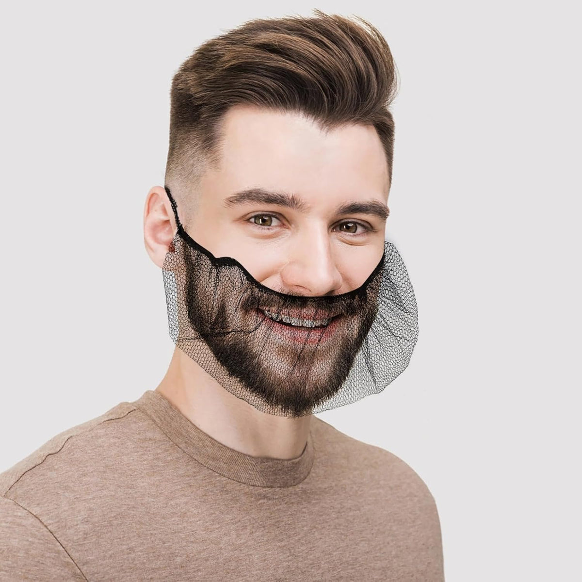 300 Food Service Beard Nets, Disposable Mesh Covers with Elastic Band for Comfort and Breathability