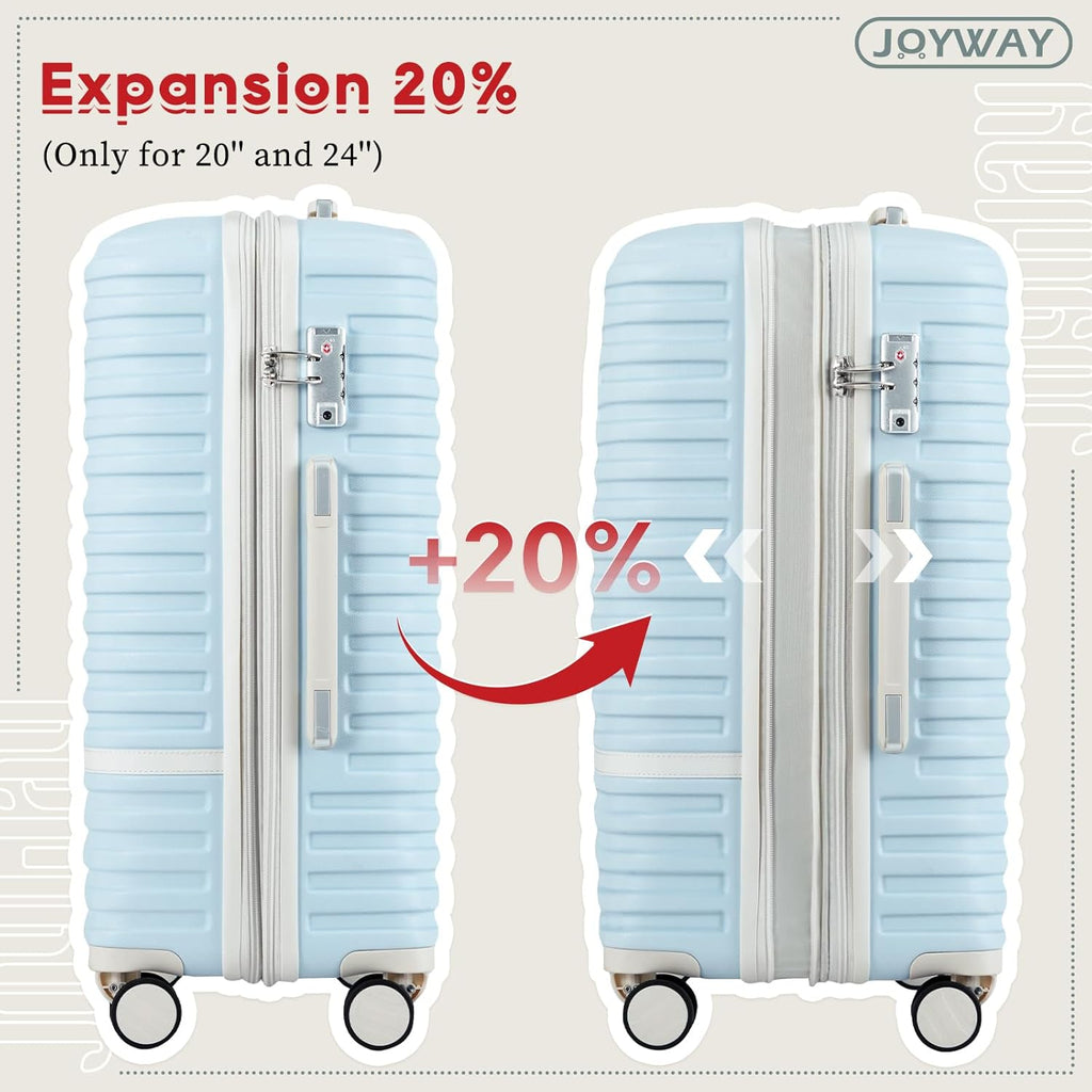 Expandable Luggage Sets 5 Piece, Lightweight Hard Shell Travel Suitcase Set with Spinner Wheels and TSA Lock (5 piece