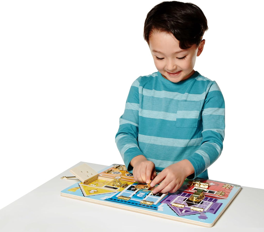 Melissa & Doug Latches Wooden Activity Board - Montessori Busy Board for Preschool Toys, Sensory Toys for Kids