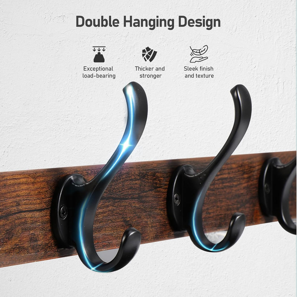 29" Rustic Coat Rack Wall Mount with Shelf, Entryway Wall Hooks with Shelf, Coat Hangers for Bathroom, Living Room