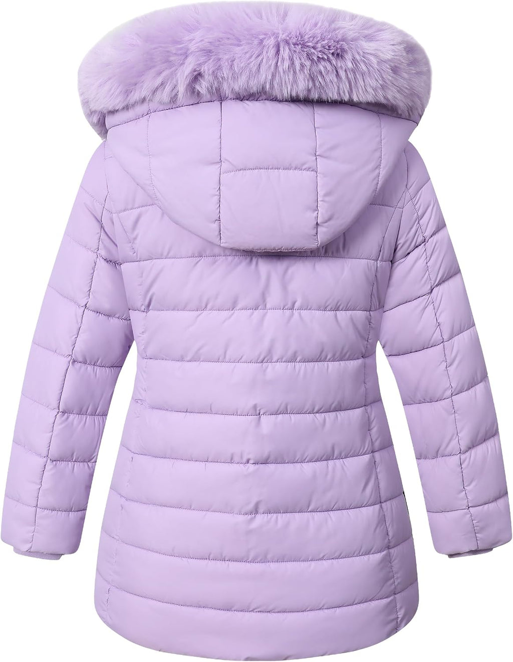 Girls Long Puffer Winter Coat Kid's Removable Hood Parka Jacket | Waterproof Polyester Outer, Soft Fleece Lined