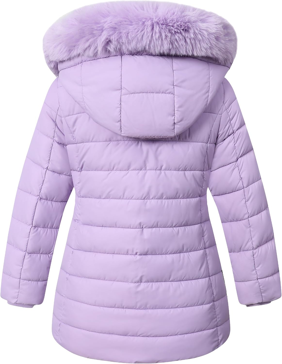 Girls Long Puffer Winter Coat Kid's Removable Hood Parka Jacket | Waterproof Polyester Outer, Soft Fleece Lined