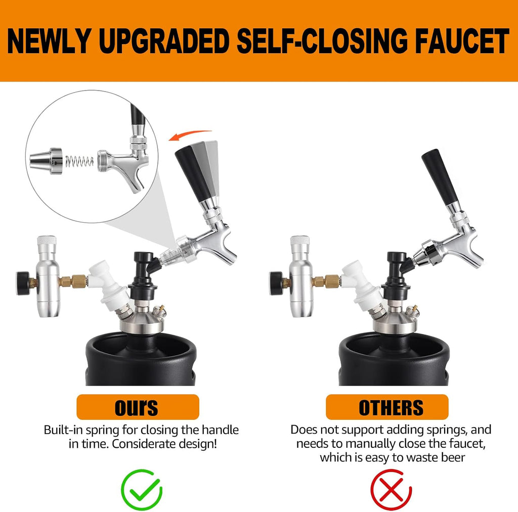 Ball Lock Tap Draft Beer Faucet, Ball Lock Keg Tap for Corny Cornelius Keg | Ball Lock Quick Disconnect,Beer Tap