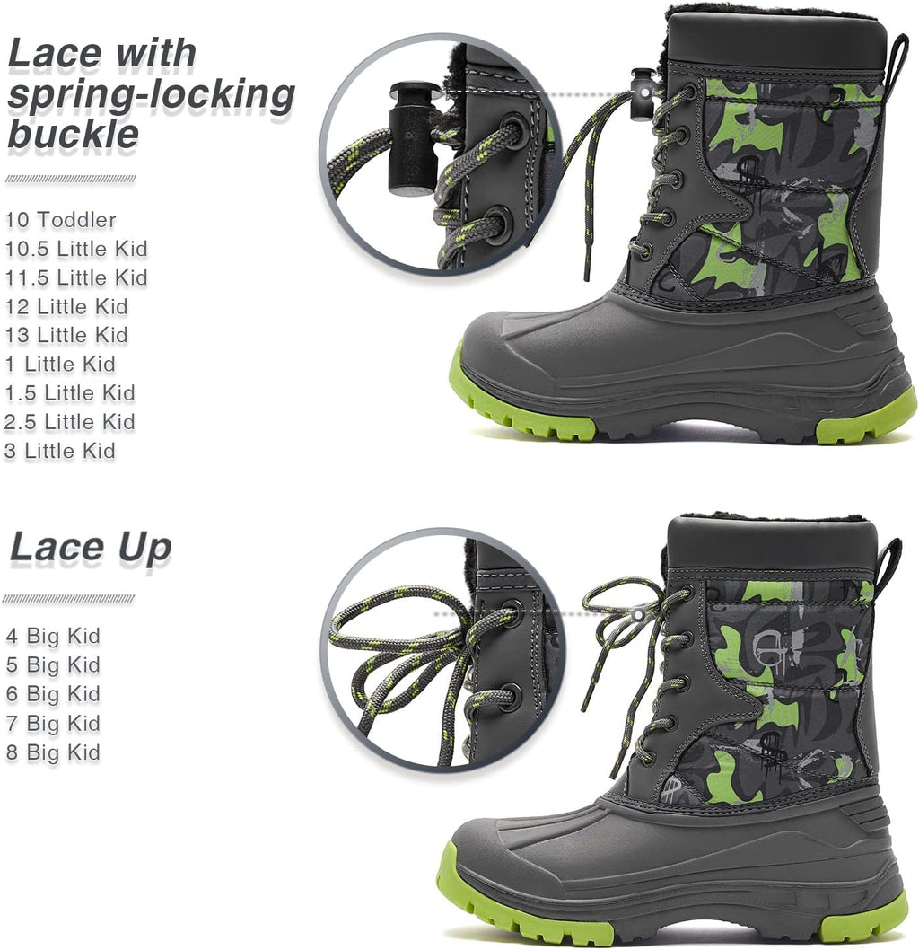 Boys' Waterproof Winter Snow Boots with Insulation for Cold Weather