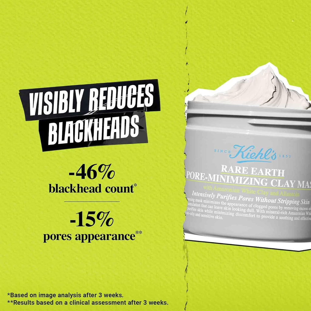Rare Earth Clay Face Mask - Minimizes Pores - Facial Mask | Clarifying Mask for Clogged Pores - With Amazonian White