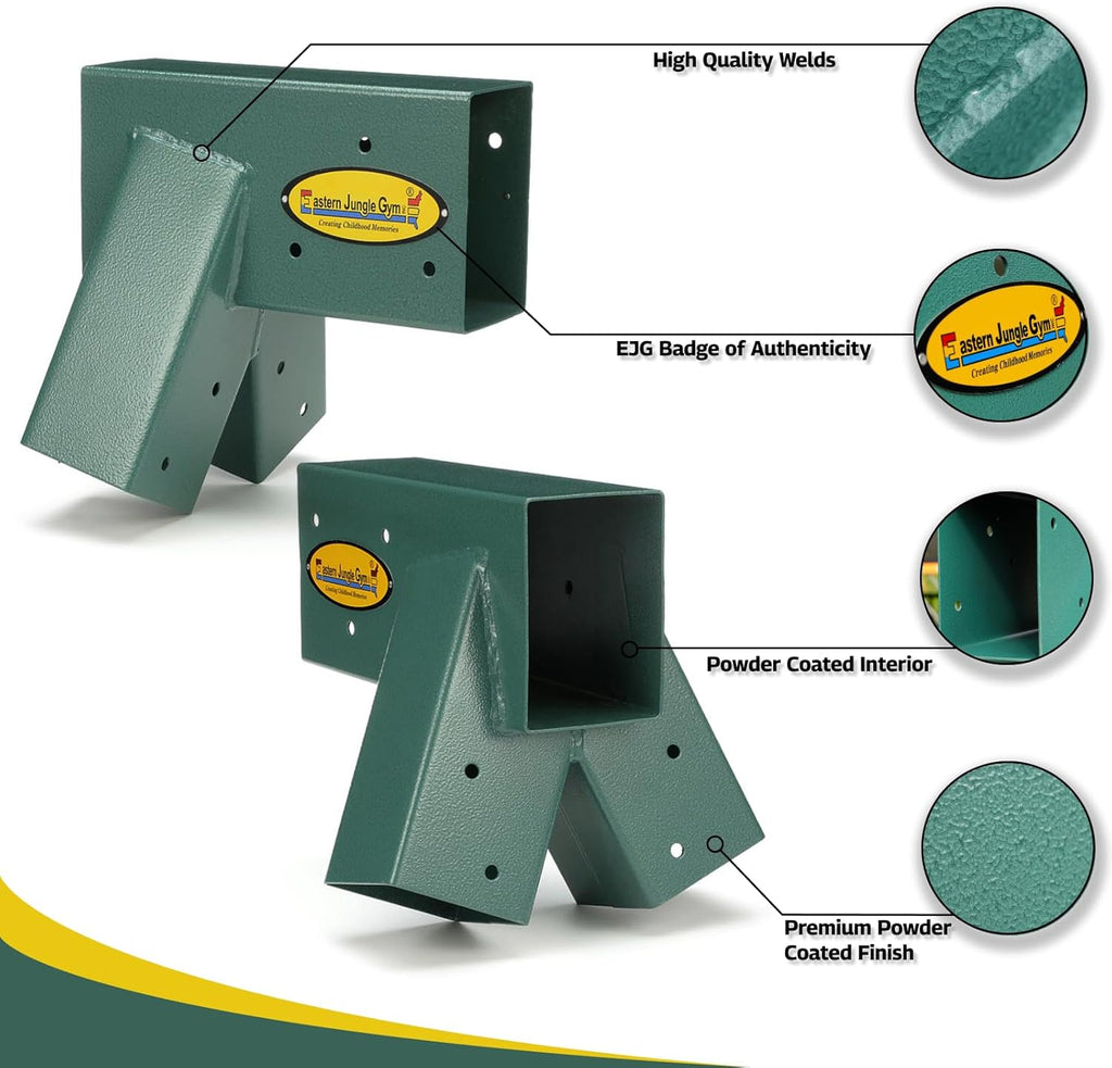 Easy 1-2-3 A-Frame Swing Set Bracket Heavy Duty for EZ, Simple Install - DIY Swing Set Parts Green