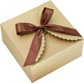 8x8x4 Kraft Gift Box with Lid and Ribbon, 6 Pack Foldable Boxes