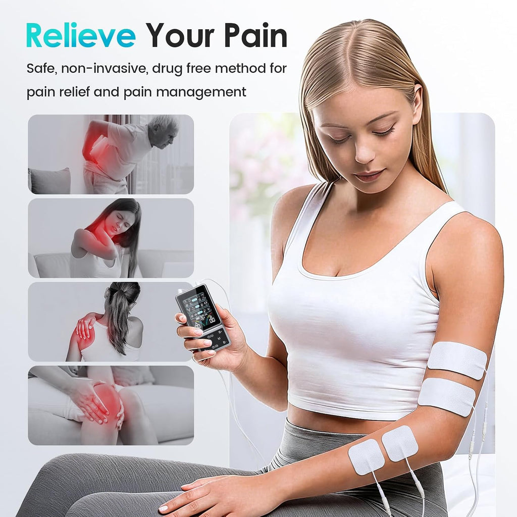 FDA Cleared TENS Unit Muscle Stimulator, HD Color Screen & 24 Modes