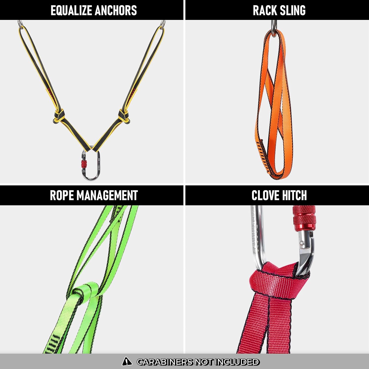18mm Nylon Climbing Sling Runner 23KN-CE2008 EN566 Certified Webbing Straps | Climbing Sling for Rock Climbing