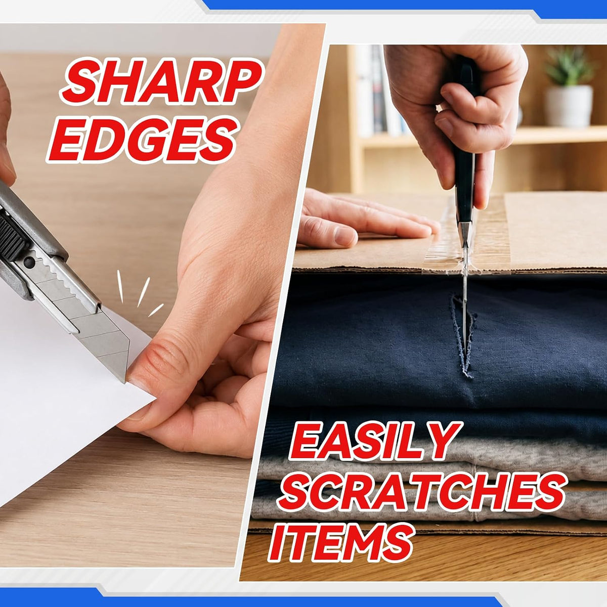 6-Pack Safety Box Cutter & Letter Opener, Box Package Opener Knife