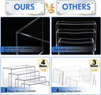 Acrylic Risers Display Stands, Acrylic Stands for Display 8Pcs 2Set | Clear Acrylic Display Risers,Display Shelf for