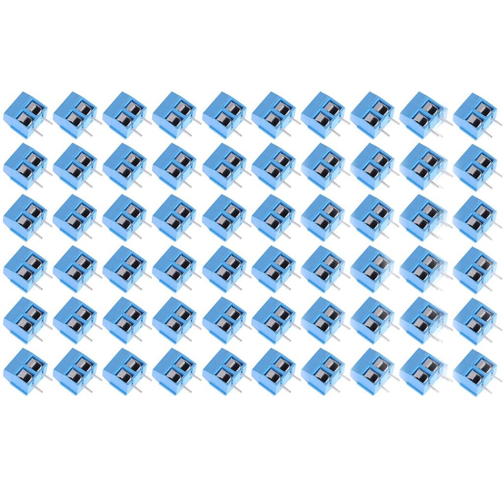60PCS 2 Pin 5.08mm Pitch PCB Mount Screw Terminal Block Connectors Socket Strips 300V/ 16A KF301-2P Straight pins Electronic Circuit terminals