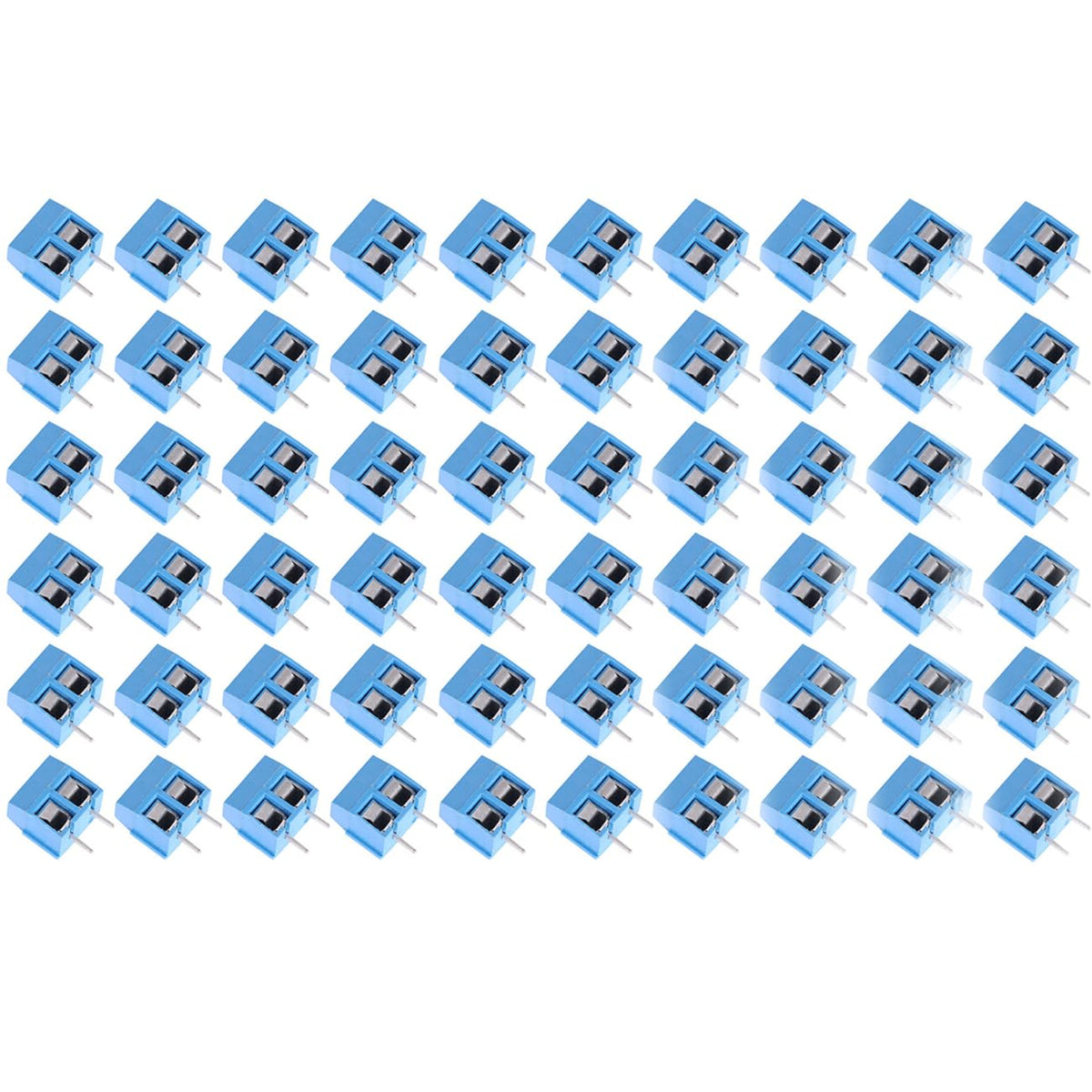 60PCS 2 Pin 5.08mm Pitch PCB Mount Screw Terminal Block Connectors Socket Strips 300V/ 16A KF301-2P Straight pins Electronic Circuit terminals