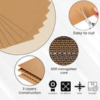 5x13 Inch Flat Cardboard Sheets, B Flute Brown Layer Pad, 250 Pcs