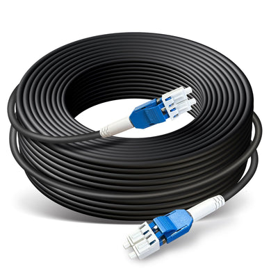 30ft/10m OD-5mm Industrial TPU OS2 LC to LC Outdoor Armored Fiber Cable