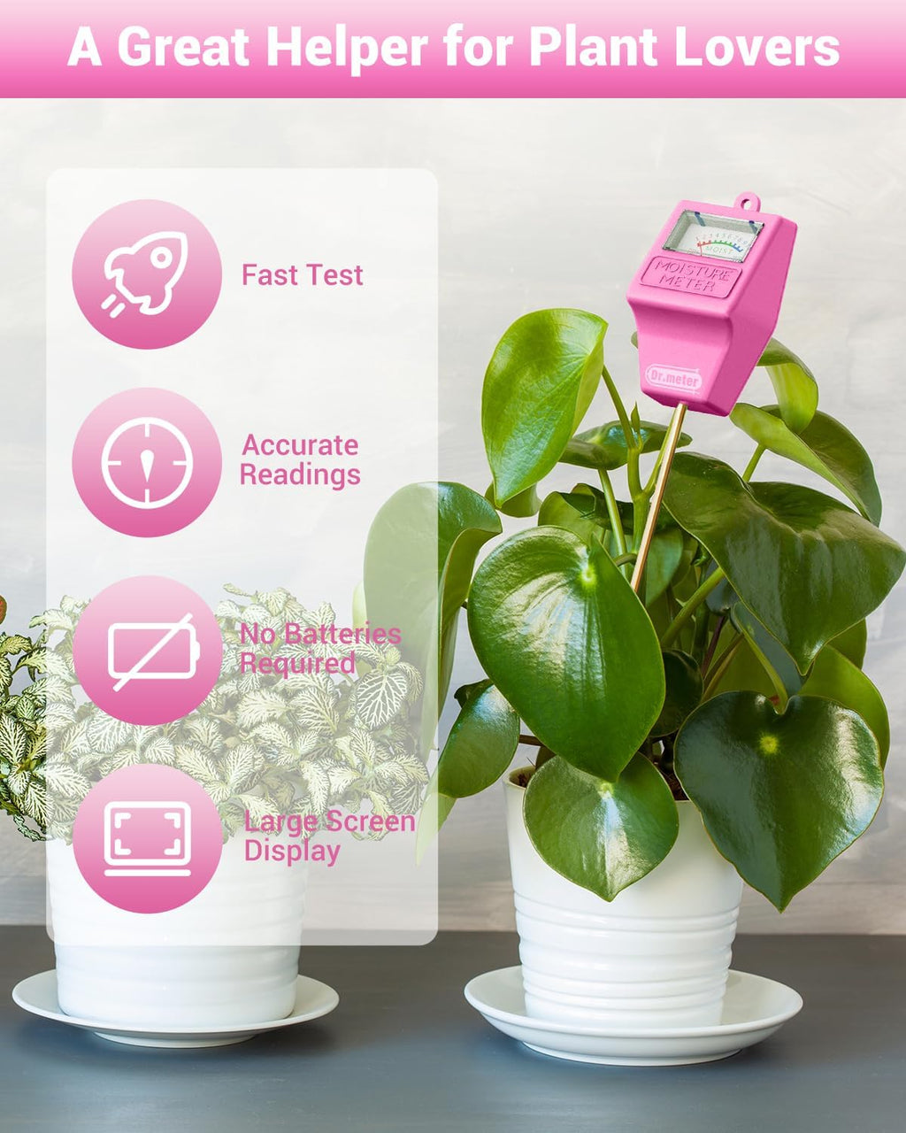 Soil Moisture Meter for Plants, Plant Water Gauge Test Kit | Hygrometer Moisture Sensor for Houseplants Indoor