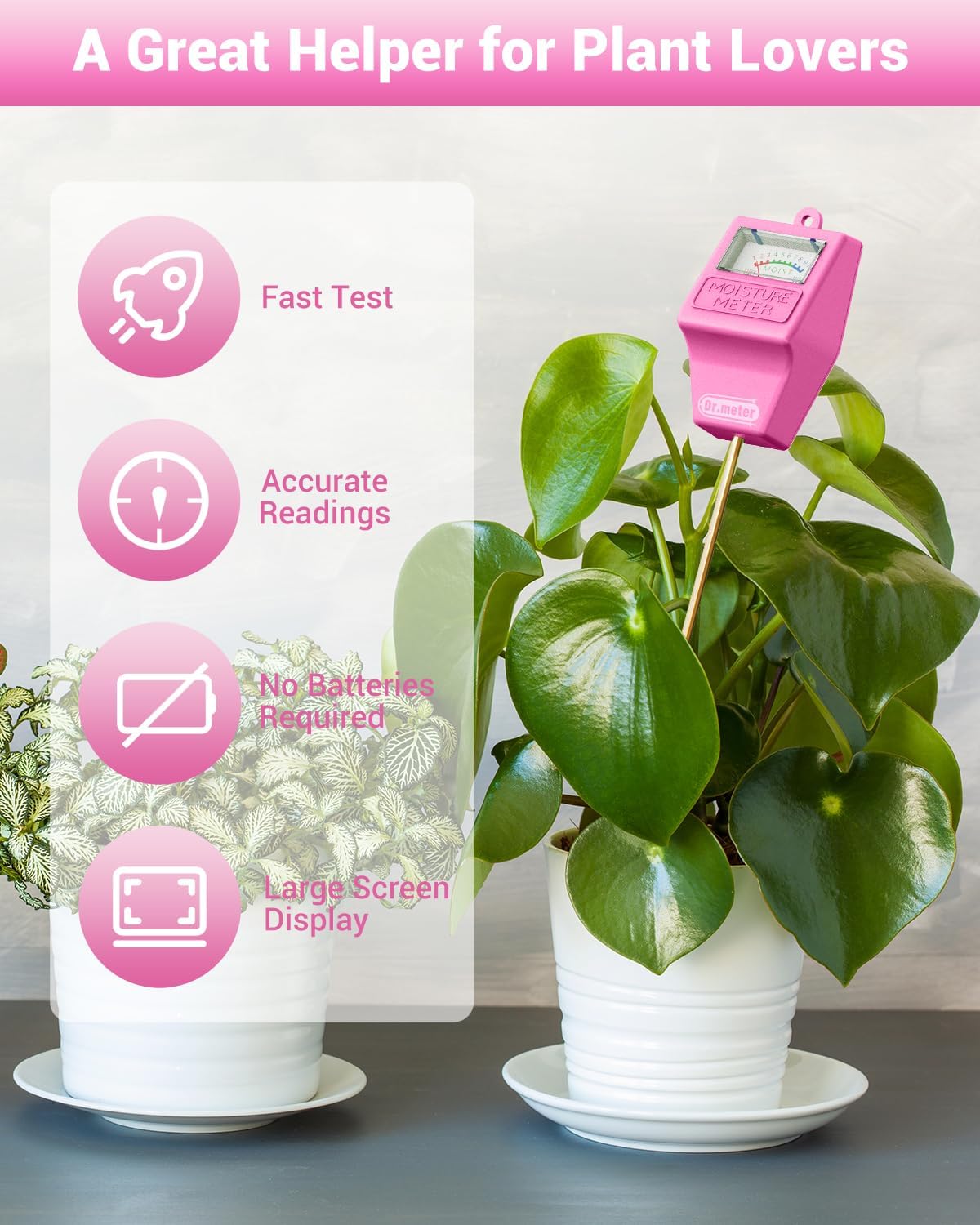 Soil Moisture Meter for Plants, Plant Water Gauge Test Kit | Hygrometer Moisture Sensor for Houseplants Indoor