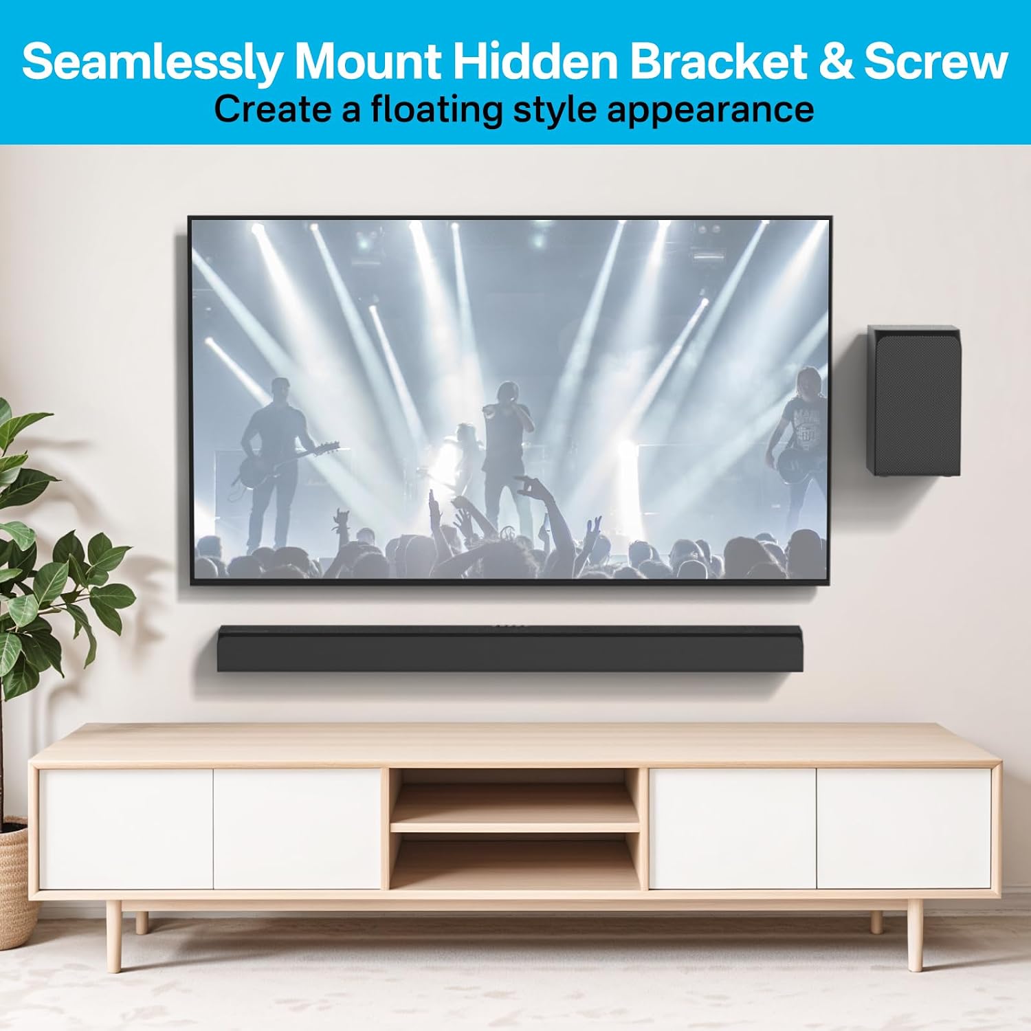 Soundbar Wall Mount for Vizio Sound Bar Mount Mounting Bracket and Rear Speaker Mount - Space Saving Bracket for