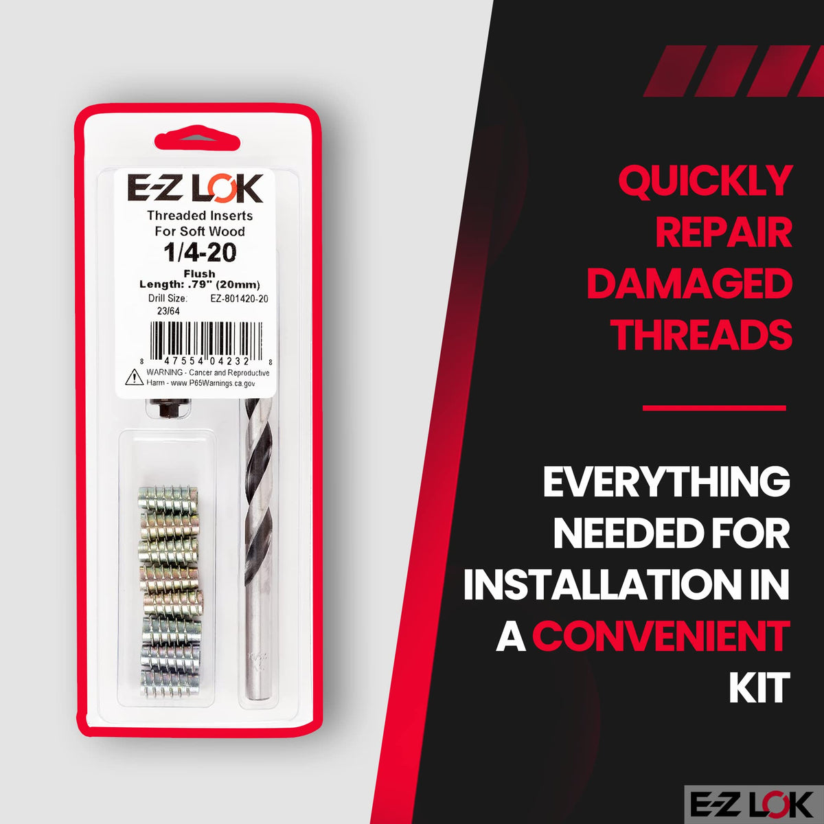 E-Z LOK Thread Repair Kit, 0.25-20
