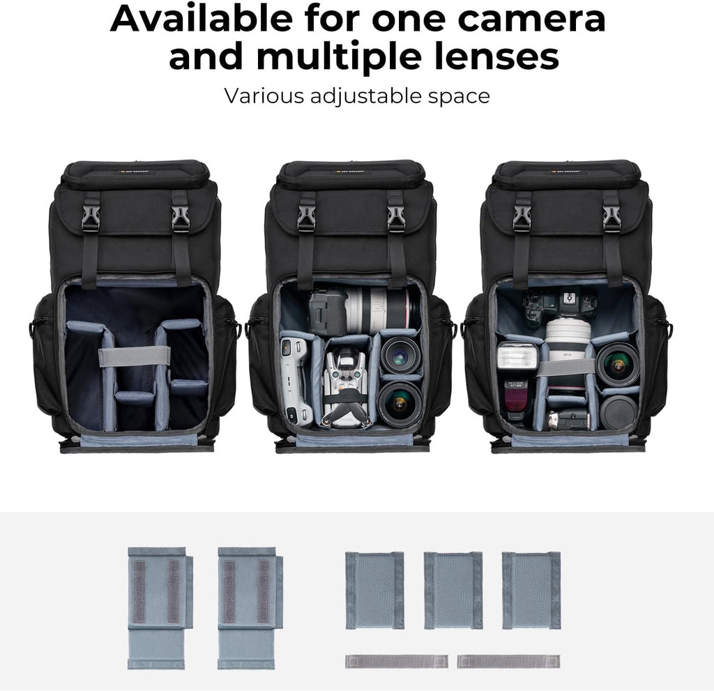 Camera Backpack, Hard Shell Photography Backpack | 1000D Nylon, EVA Hard Shell, 180 Degree Open, 16in Laptop