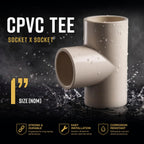 SUPPLYGIANT 10pcs 1 Inch CPVC Tee Socket x Socket 3 Way Pipe Fitting White