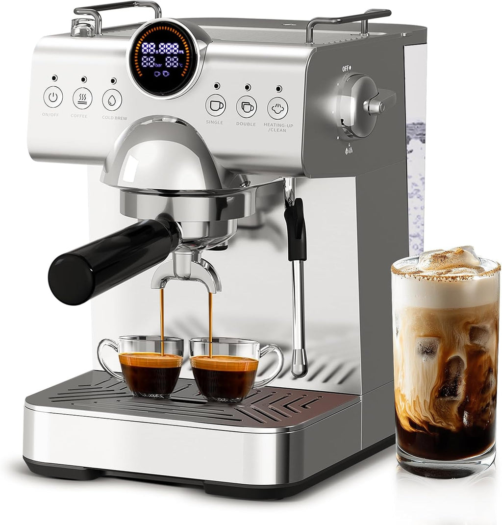 Espresso Machine with Milk Frother,20 Bar Semi-Automatic Expresso Coffee Machine for Home,50oz Removable Tank,Hot &