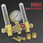YESWELDER Dual Output Argon Regulator Flow Meter