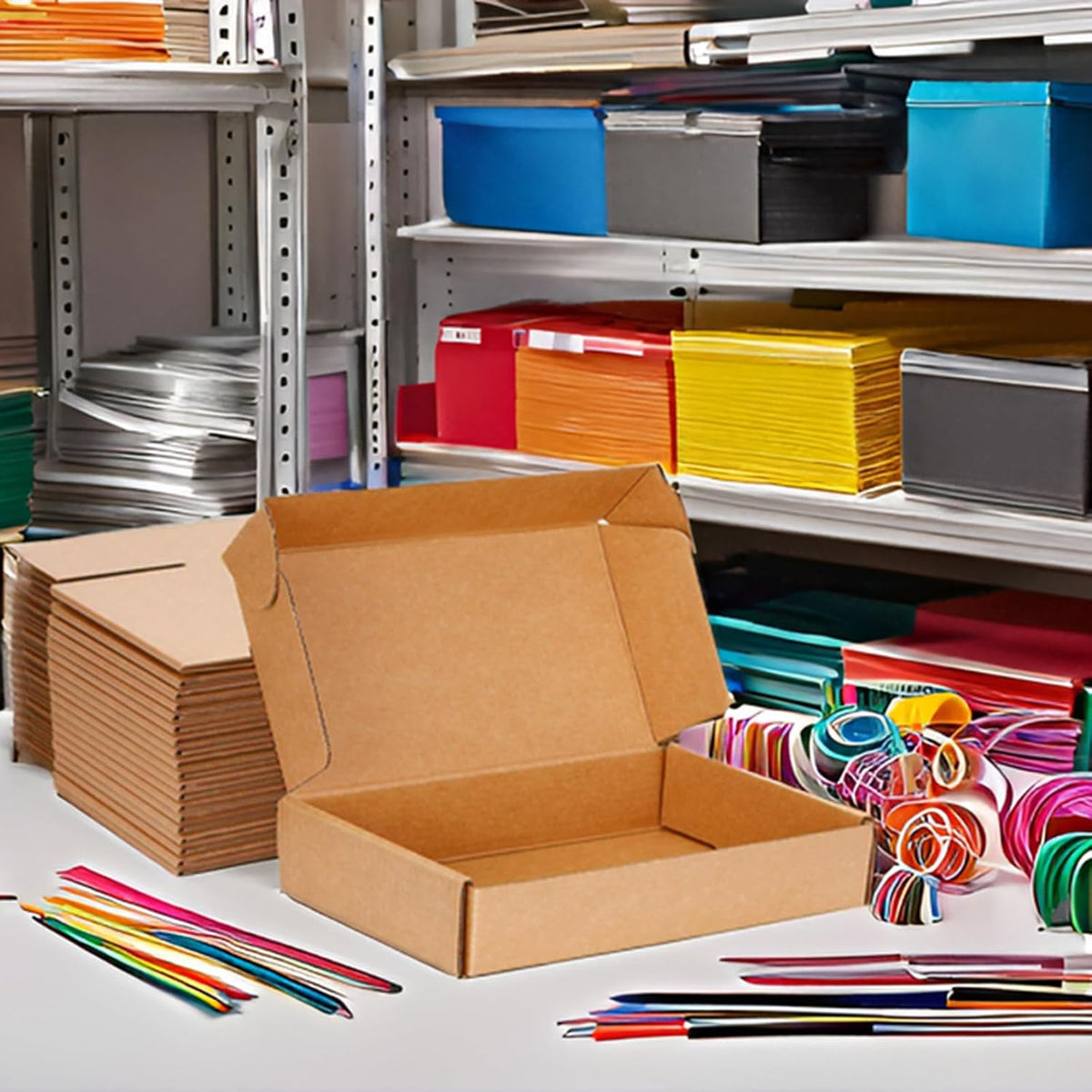 Kraft Brown Shipping Boxes 13x10x2 Inches, 20 Pack