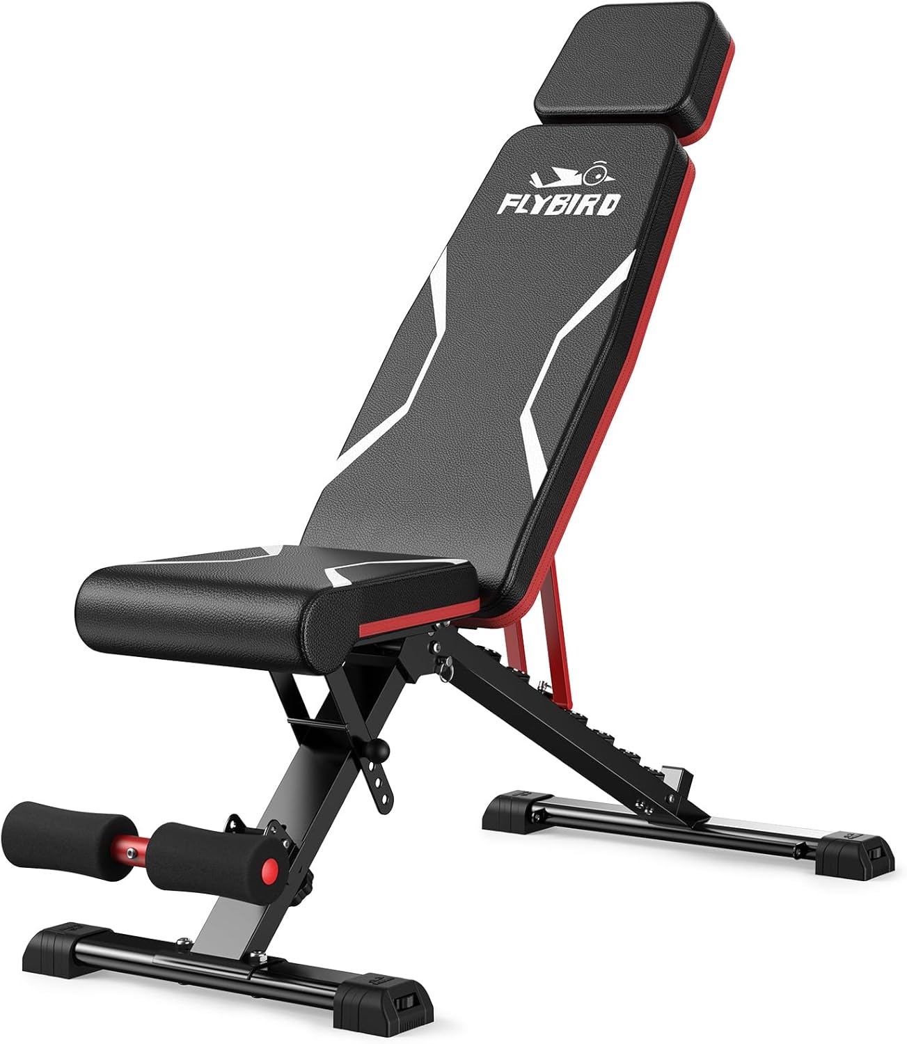 WB3 Weight Bench up to 6'5", 750LBS Capacity Adjustable Weight Bench for Workout, 27LBS Sturdy Foldable Bench Press