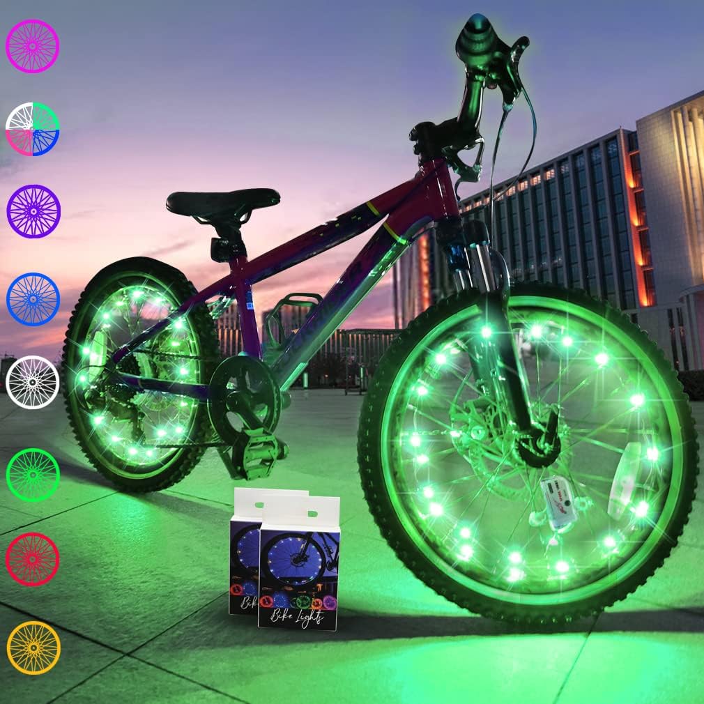 2 Tire Pack LED Bike Wheel Lights Ultra Bright Waterproof Bicycle Spoke Lights Cycling Decoration Safety Warning Tire