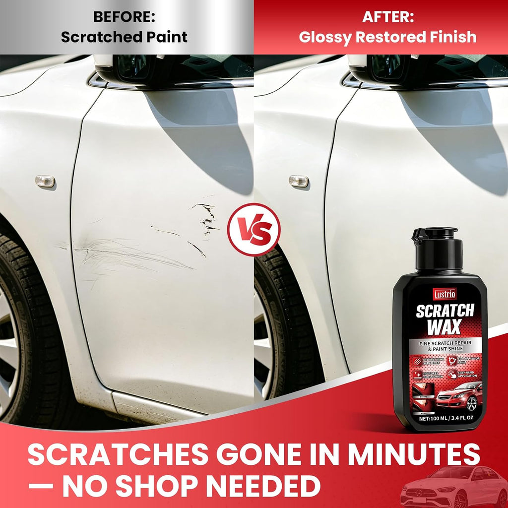 Scratch & Swirl Remover for Car Paint Repair – 3.4oz Clear Coat Safe Polishing Compound with Buffer Pad & Towels –