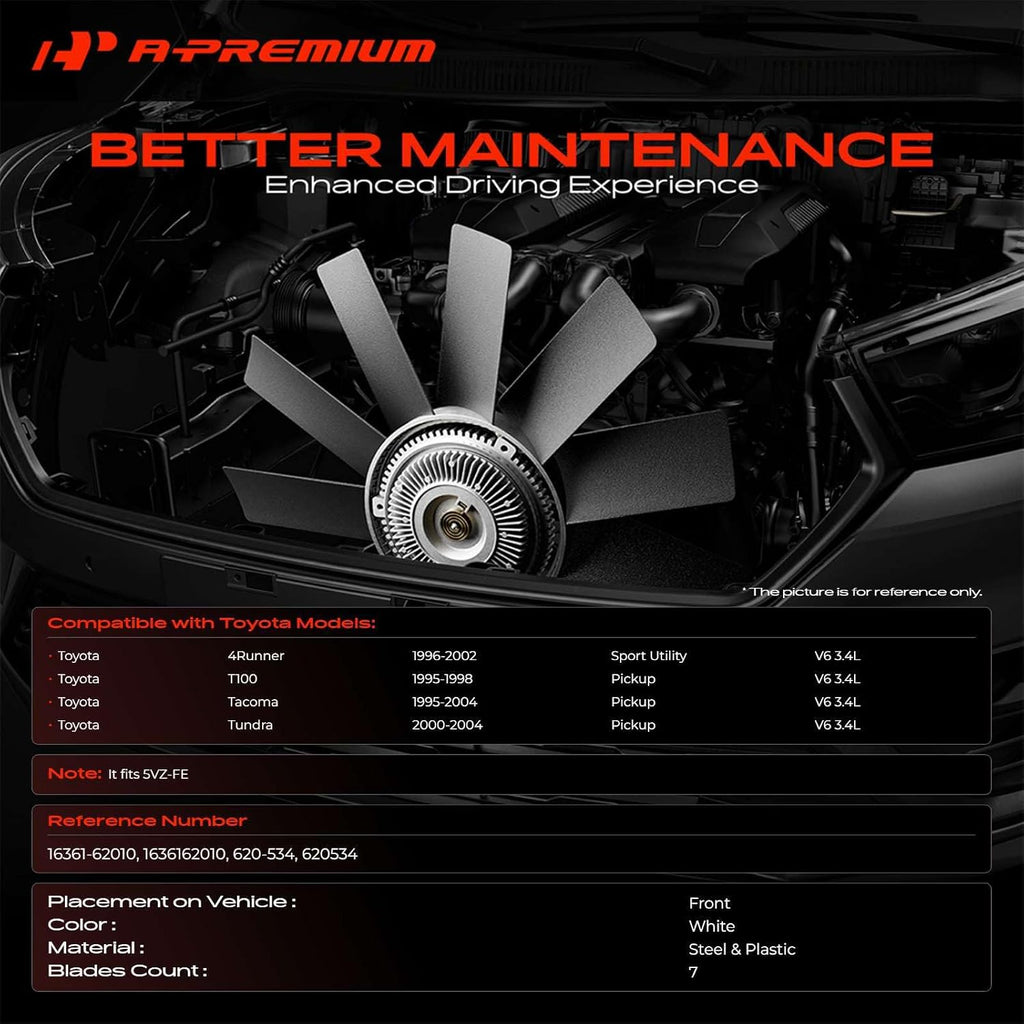A-Premium Engine Radiator Cooling Fan Blade Compatible with Toyota