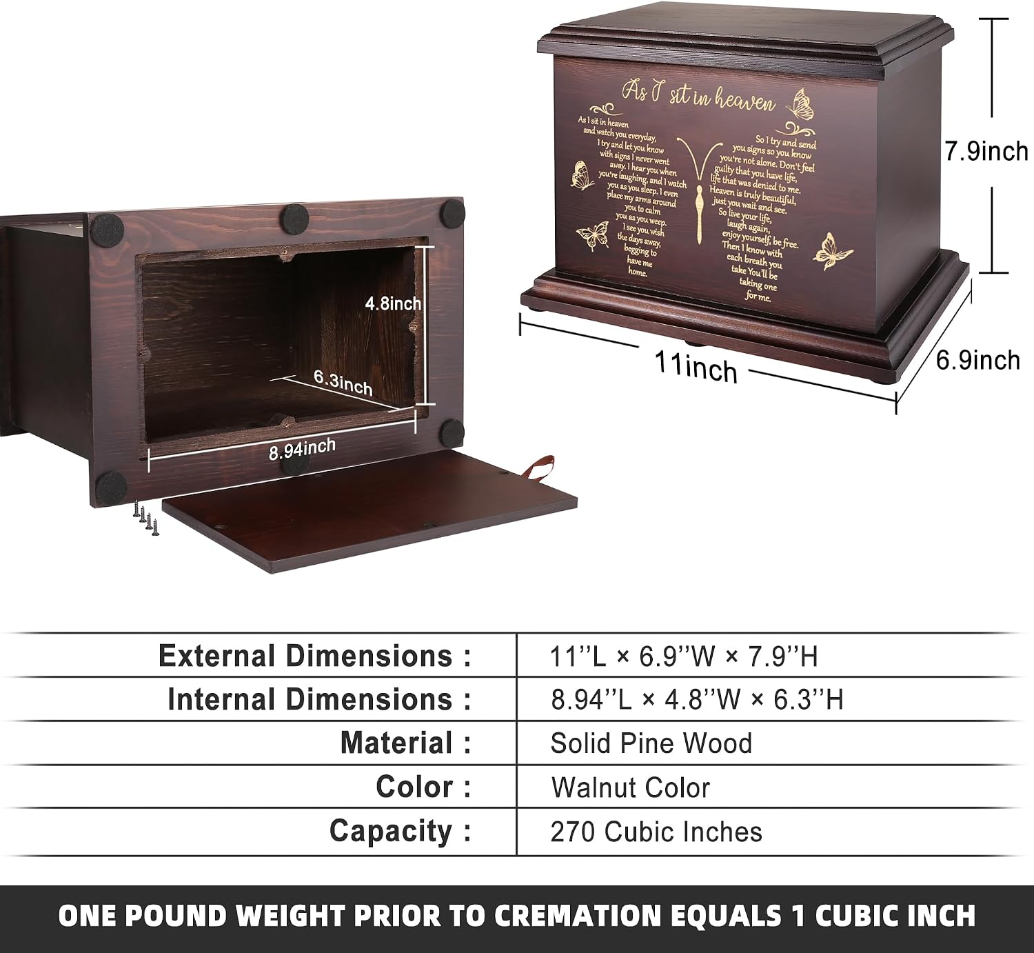 Cremation Urns for Human Ashes Adult Up to 270 LBS
