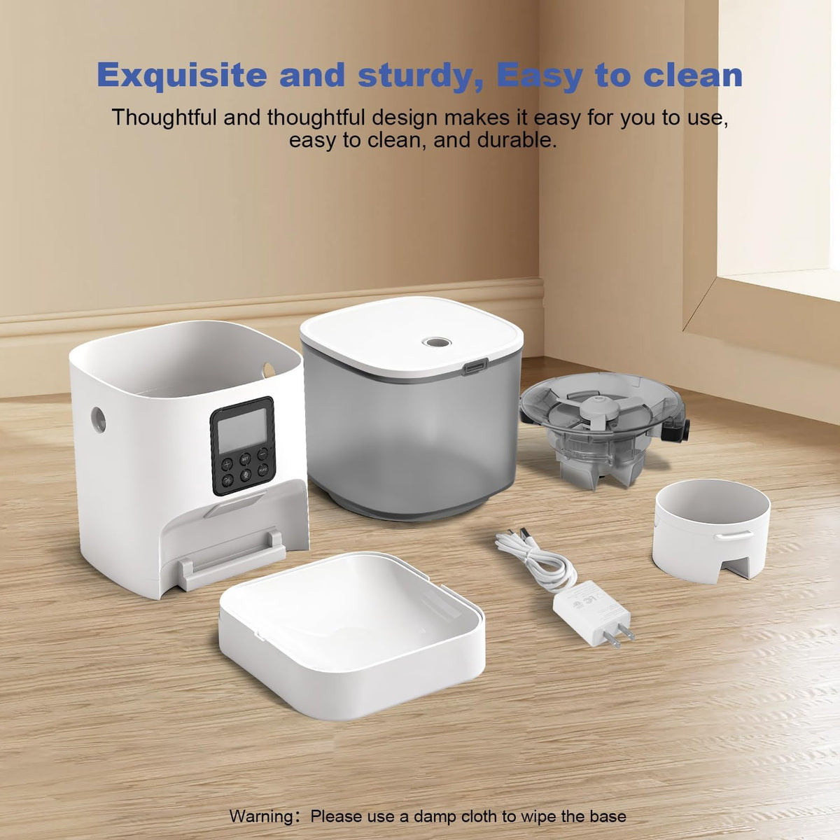 Automatic Cat Feeder, 4L Cat Food Dispenser with 10s Voice Recorder, Pet Feeder up to 8 Meals per Day, Timed Feeder