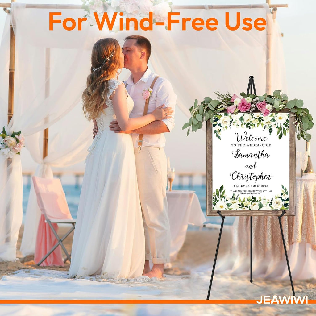 2 Pcs Lightweight Easel Stand, 66 Inch, Black, with Carry Bags | Adjustable Portable Display Easel, Metal Floor