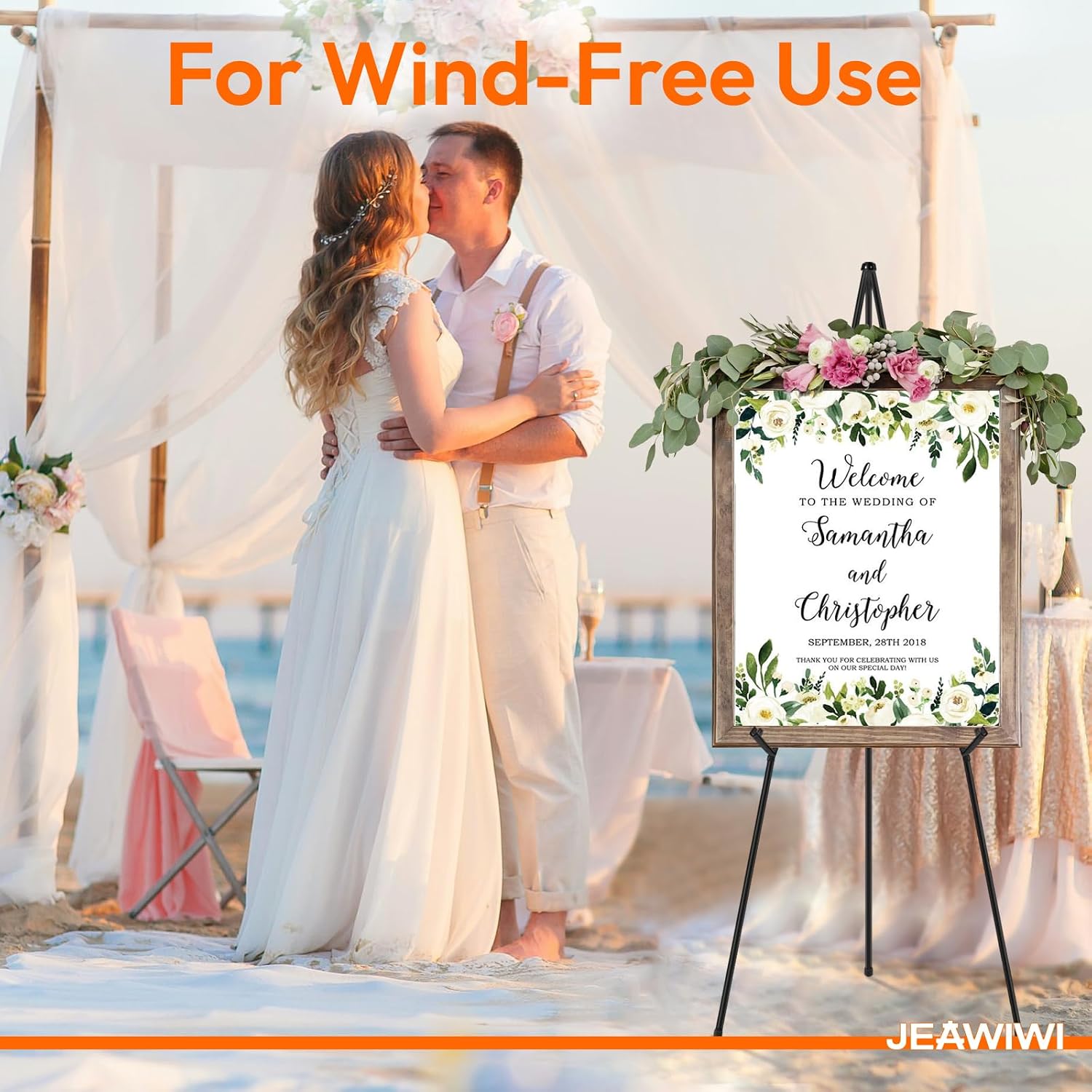2 Pcs Lightweight Easel Stand, 66 Inch, Black, with Carry Bags | Adjustable Portable Display Easel, Metal Floor
