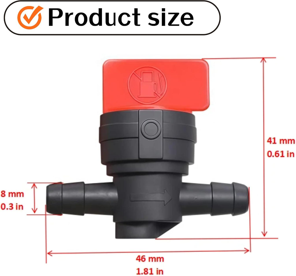 1/4" Universal Fuel Line Hose Kit with Shut Off Valves & Filters – 6.6FT Rubber Gas Line Compatible with Briggs & Stratton Craftsman MTD Kawasaki Kohler Small Engines