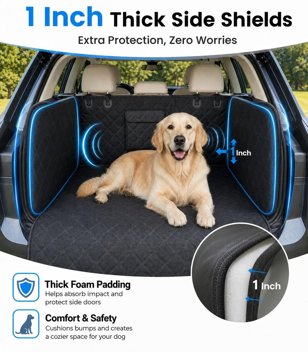 RYNVALE SUV Cargo Liner for Dogs, Full Coverage with Cushioned Sides