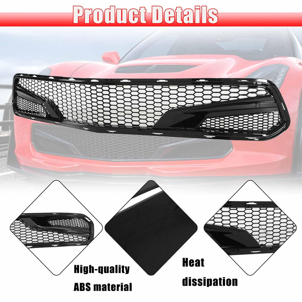 PFRREOR Front Bumper Grille for Chevy Corvette C7 2014-2019 All Models