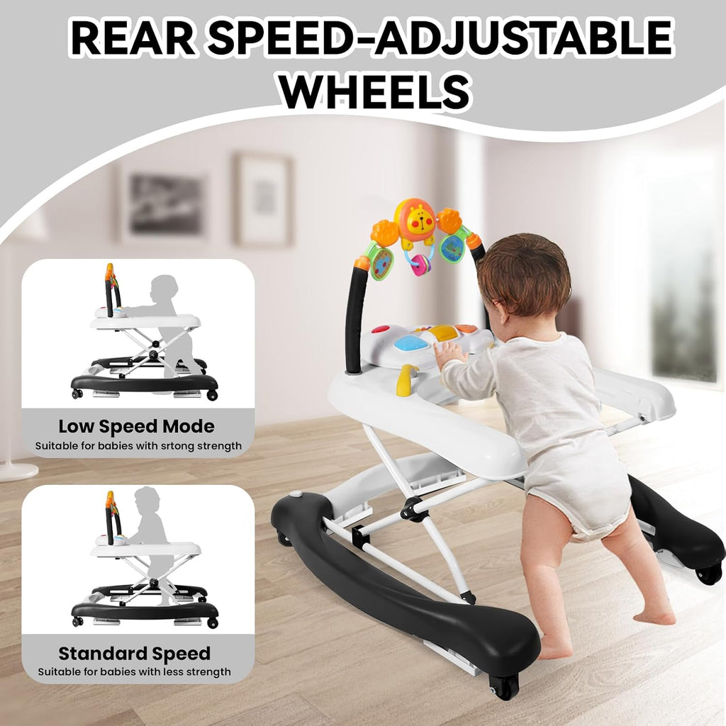 5 in 1 Foldable Baby Walker for Boys Girls Infant 6-12 Months | Walkers for Babies with Bouncer, Rocker, Feeding