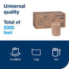 Paper Towel Roll Natural H86, 6 Rolls x 550 ft, 8631060