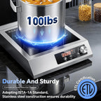 3500W Commercial Induction Cooktop with Knob and LCD