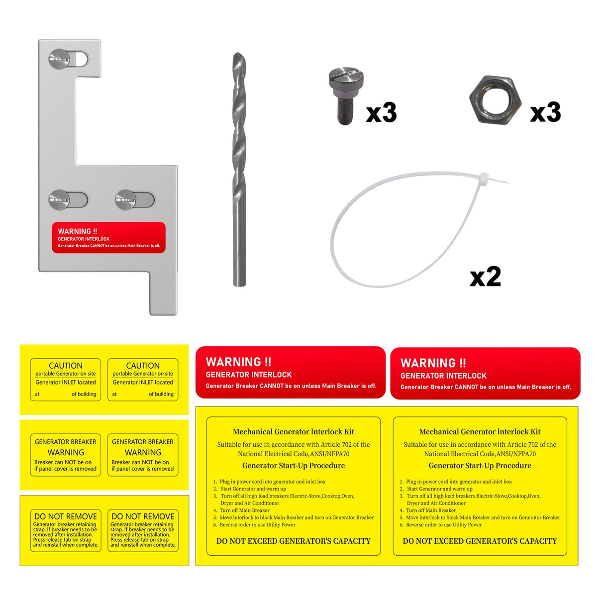 QYZZRS Generator Interlock Kit Compatible with GE General Electeric