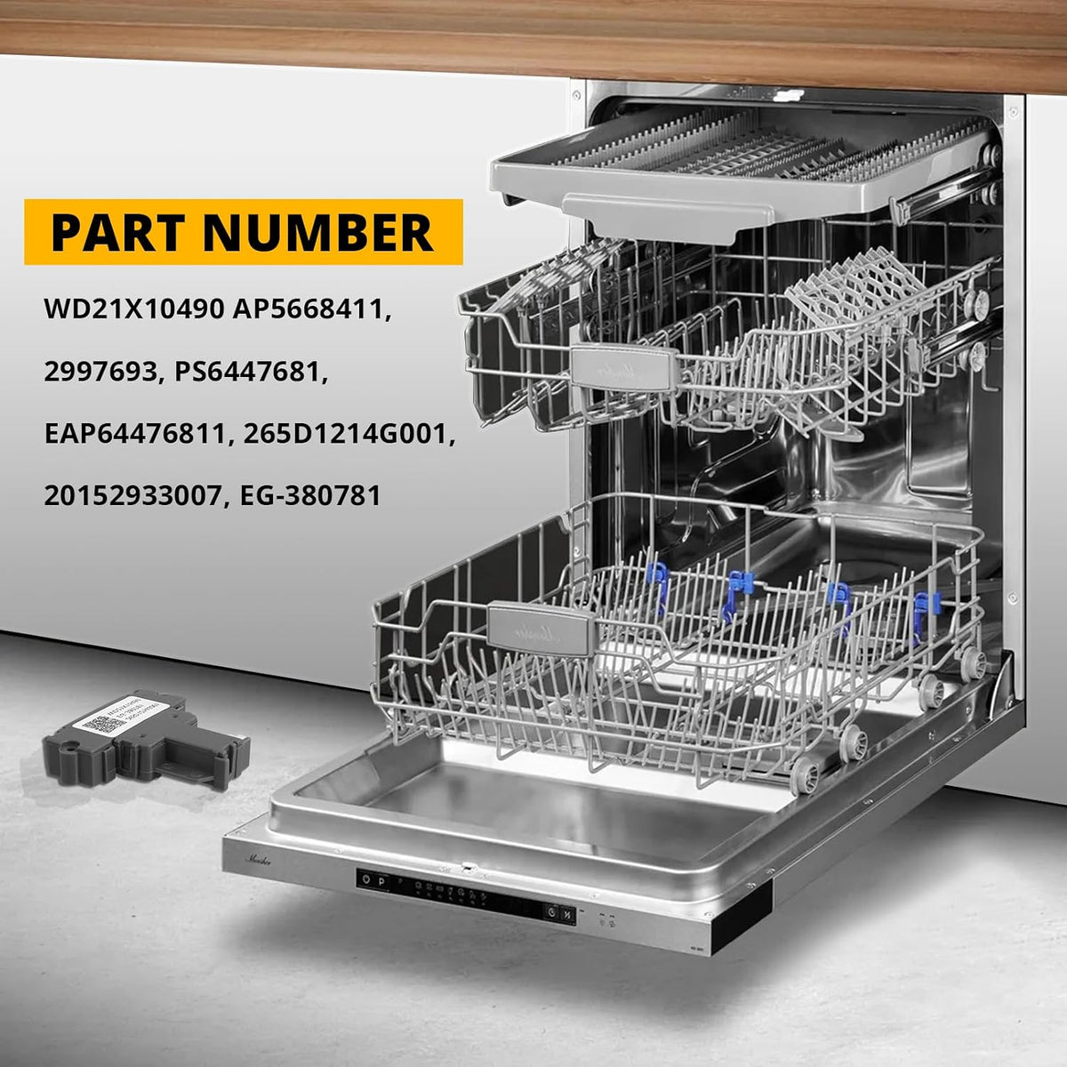 WD21X10490 Dishwasher Door Latch Replacement for GE, Hotpoint, Whirlpool, Amana - Replaces 265D1214G001, PS6447681, AP5668411, EAP64476811, 20152933007
