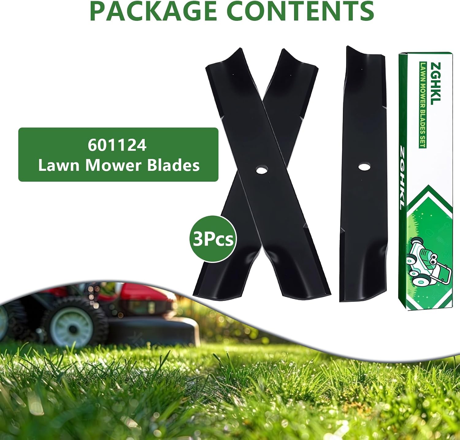 601124 Lawn Mower Blades for Hustler 54 Inch Deck Low Lift Blades Riding Mower Replacement for Fastrak SD Raptor SD