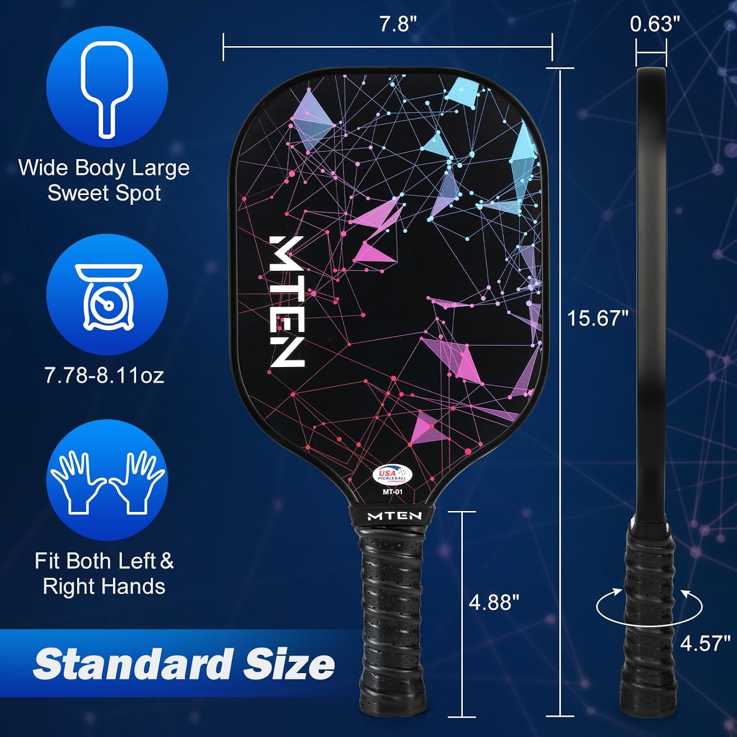 Pickleball Paddles Set of 2/4/1, USAPA Approved Fiberglass Rackets | Lightweight Set for Men, Women, Beginners &
