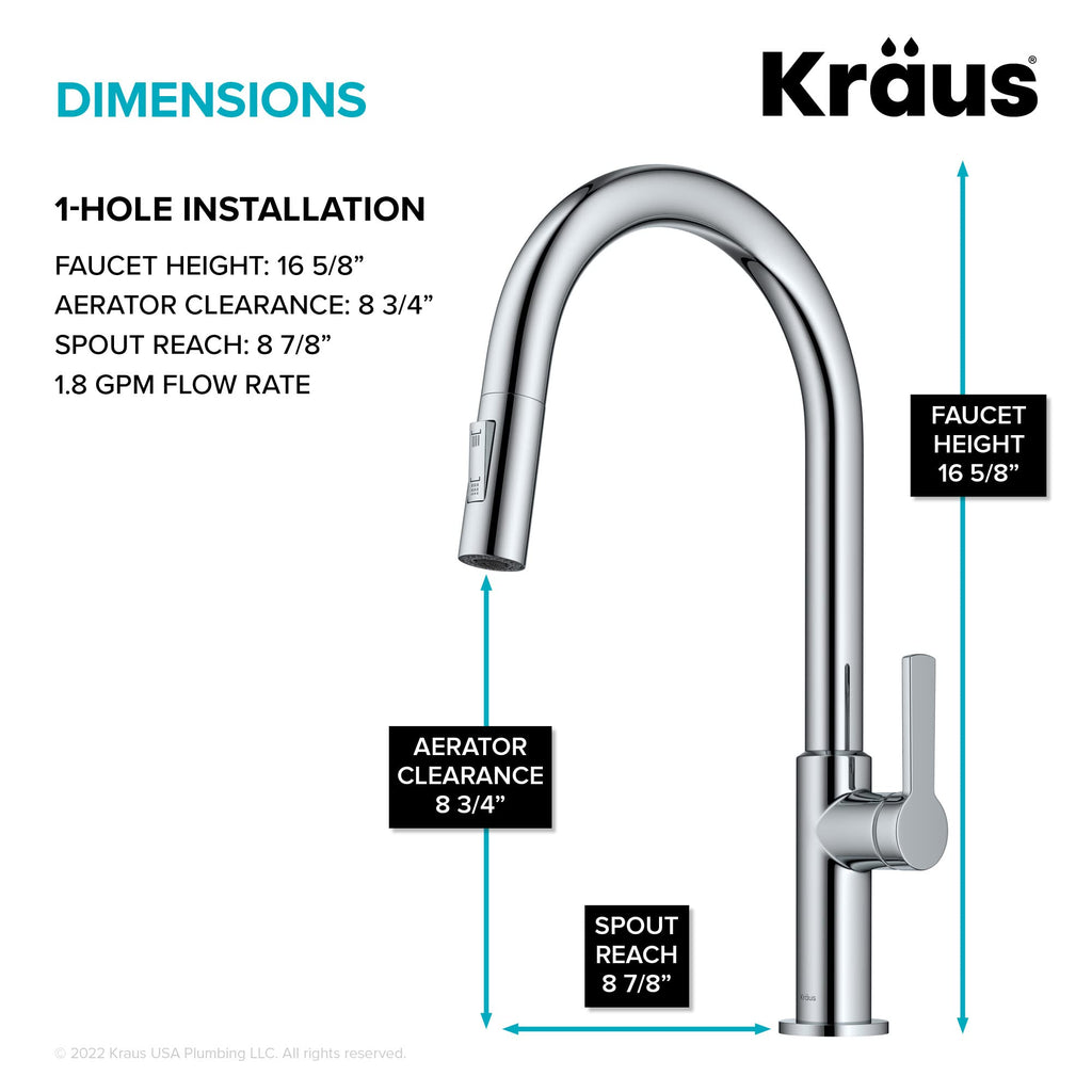 Chrome Single Handle Pull Down Kitchen Faucet KPF-2820CH